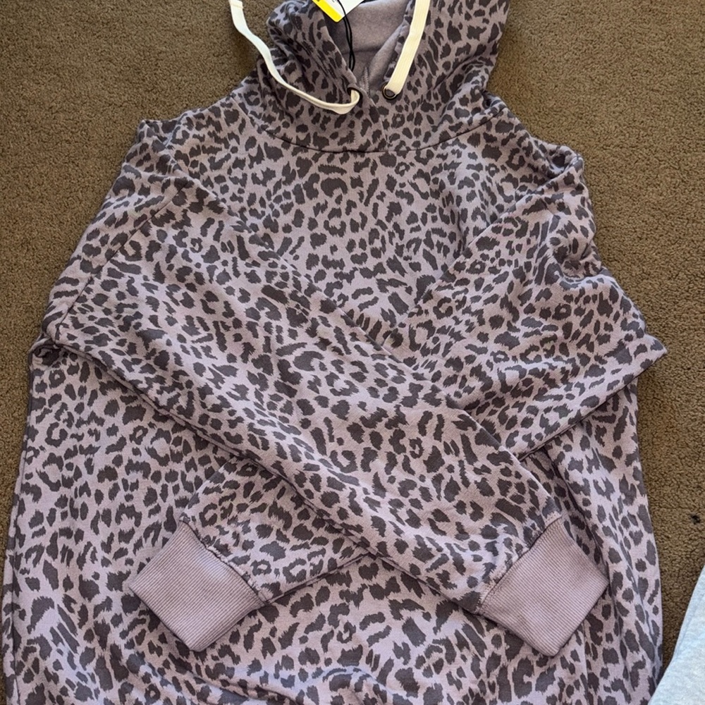Purple leopard hoodie